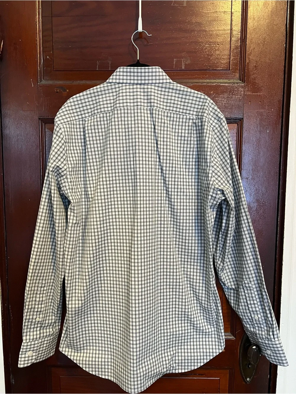 J. Crew Men’s Thompson Flex Wrinkle Free White & Hunter Green Button-Down Shirt